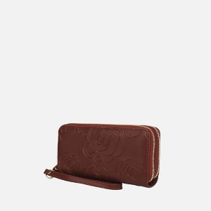 MKF Collection Ellie Genuine Leather Flower-Embossed Women’s Wristlet Wallet by Mia K - 1 of 4