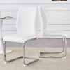 CAVINAS Modern Luxury Simple Arch Chair, PU High Resilience Dining Chair with Crazy Horse Texture and Arched Metal Leg - 2 of 4