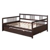 NicBex Full Size Day Bed with Trundle 78.2" Wooden Daybed Frame with Slatted Sides for Living Rooms - 3 of 4