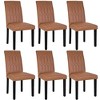 VECELO Dining Chairs Set of 2/4/6 Parsons Chairs with Solid Back Upholstered Dining Chairs Brown/Beige/Coffee - 2 of 4