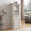 ORRD Tall Storage Cabinet with Glass Door, Freestanding Cabinet with Drawer & Shelves for Living Room, Kitchen, Office, White - 2 of 4