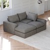 99" Corduroy Upholstered Cloud Modular L-Shaped Sectional Sofa with Chaise, Deep Seats, Neck Pillows, No Assembly Needed - 2 of 4