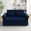 Loveseat Flannel Adjustable Sofa Bed with Pull-Out Bed and Solid Wood Frame - 4 of 4