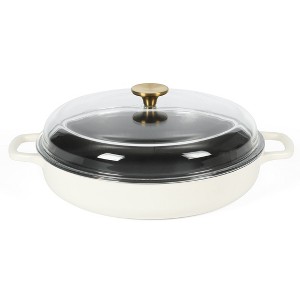 Sur La Table Kitchen Essentials 3.75-Quart Enameled Cast Iron Nonstick Braiser Pan w/ Borosilicate Glass Lid - 1 of 4