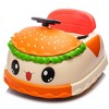 Whisen Kids Ride On Bumper Car, Cute Hamburger Design, 360 Degree Rotation, Storing Space, Silent Wheel, Gift for Kids Aged 2-5 - Yellow - 2 of 4