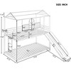 Bellemave Twin Over Twin Bunk Bed with Slide and Ladder, House Floor Bunk Bed with Guardrails and Shelf, White - 2 of 4