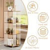 Artloge 4 Tiers Freestanding Cube Bookshelf Acrylic Storage Rack 360° Rotating Mobile Tall Storage Organizer - 4 of 4