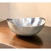 HomeRoots Handcrafted 12" Hammered Stainless Steel Centerpiece Bowl - 2 of 4