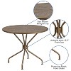 Emma and Oliver Commercial Grade 35.25" RD Indoor-Outdoor Steel Patio Table - Umbrella Hole - 3 of 4