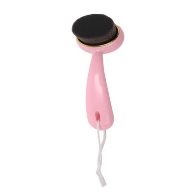 Unique Bargains Soft ABS Nylon Wool Cleansing Brush with Flat Hair Curved Handle 1 Pc