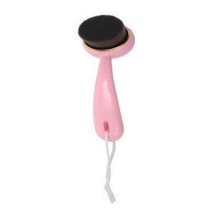 Unique Bargains Soft ABS Nylon Wool Cleansing Brush with Flat Hair Curved Handle 1 Pc - 1 of 4