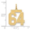 Black Bow Jewelry 14k Yellow Gold, Jersey Collection, Medium Number 64 Pendant - 2 of 3