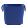 Life Story Flexi Tub, Versatile 42 Quart Storage Tote, Flexible Plastic Home Organizer Lightweight Basket with Carrying Handles, Blue, 4 Pack - 4 of 4