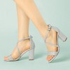 Allegra K Women's Glitter Buckle Closure Crisscross Strap Block Heels Sandals - 2 of 4