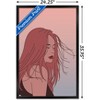 Trends International Hand Drawn Woman With Blowing Hair Framed Wall Poster Prints - 3 of 4