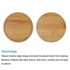 Unique Bargains Indoors Bamboo Round Plant Pot Saucers Flower Drip Tray Wood Color 6 Pcs - 4 of 4