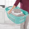 Sterilite 18 Pack Plastic Laundry Baskets Ultra HipHold 1.25 Bu Contour Rim Handles, Mint - 3 of 4