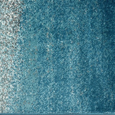 Coastal Blue and Gray Abstract 5' x 7' Synthetic Area Rug