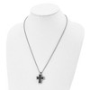 Black Bow Jewelry Stainless Steel Two Tone Brushed Polished Convex Cross Necklace, 22 In - image 3 of 4