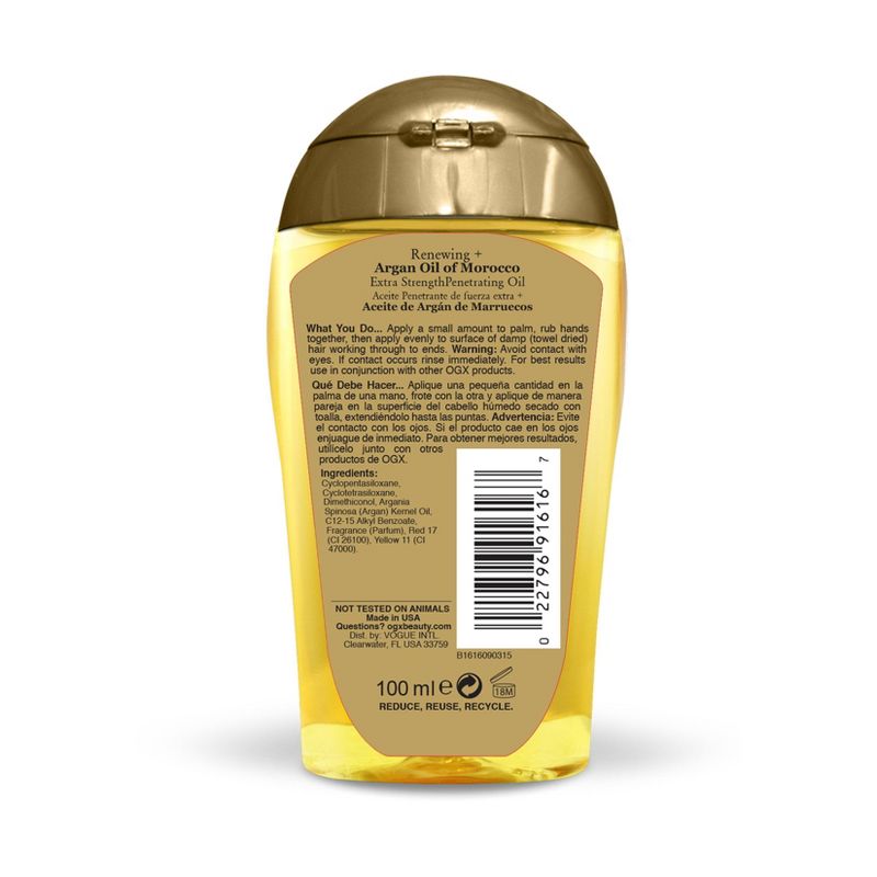 OGX Extra Strength Renewing Moroccan Argan Oil Penetrating Hair Oil Serum- 3.3 fl oz, 4 of 5