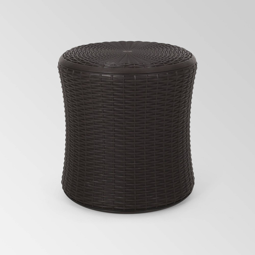 Olivo Faux Wicker Accent Table - Dark Brown - Christopher Knight Home: Resin Patio Furniture, Water-Resistant