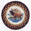 Earth Rugs Winter Elk Printed Round Trivet – 10"x10" Braided Jute Hot Pad - 2 of 3