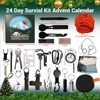 Aoibox 24 Day Survival Kit Advent Calendar 2025 24 Pcs Outdoor Emergency Tools Set for Men Teens Christmas Countdown Gift Camping Hiking - 2 of 4