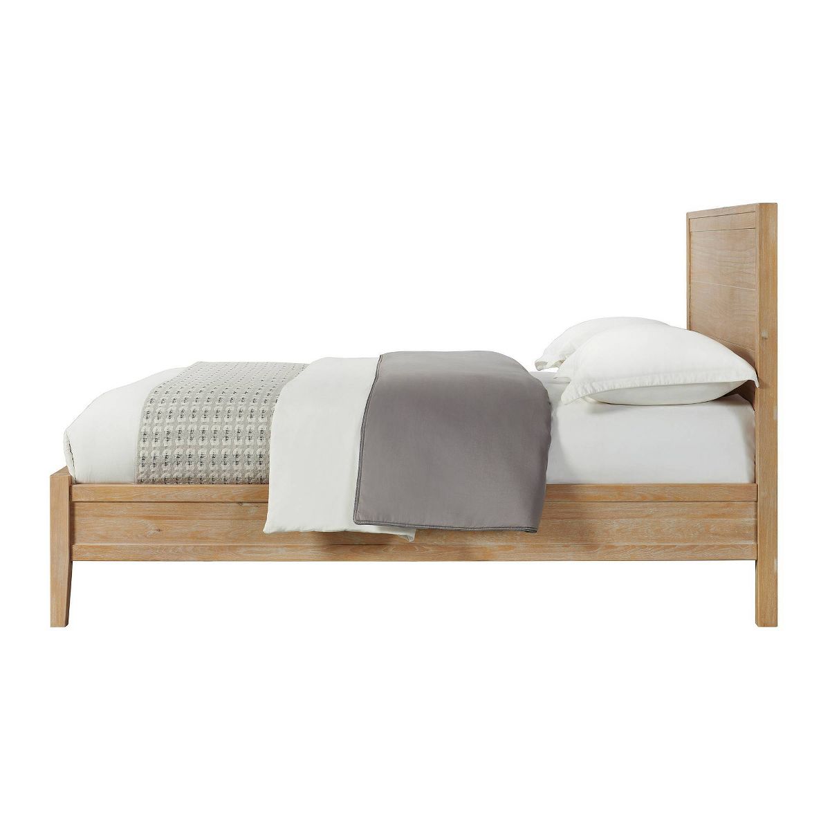 4pc Arden Wood Bedroom Set with 2 Drawer Nightstand Light Driftwood - Alaterre Furniture - thumbnail 4