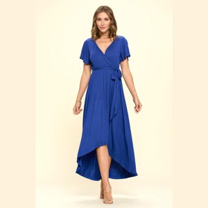 WEST K Women's Georgia Faux Wrap Dress with High-Low Hem and Tie Waist - 1 of 4