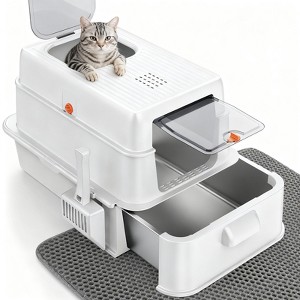 JOEJOY Cat Litter Box with Drawer, 46L Enclosed Potty with Carbon Filter, Triple Filtration System, Leak-Proof Design for Indoor Cats - 1 of 4