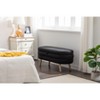 VYNXARIA-Velvet Black Fabric Storage Bench with Wood Legs For Living Room Bedroom Indoor - 3 of 4