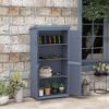 Aghana Digitals Slim Gray Fir Wood Garden Storage Shed with 3 Shelves, Lockable Latch, Galvanized - 2 of 4