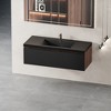 Whisen Floating Wall-Mounted Bathroom Vanity with Wave-Textured Soft-Close Drawers, Basin, Pre-Assembled Cabinet - 2 of 4