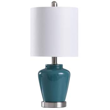 Glass Accent Table Lamp Teal Finish - StyleCraft