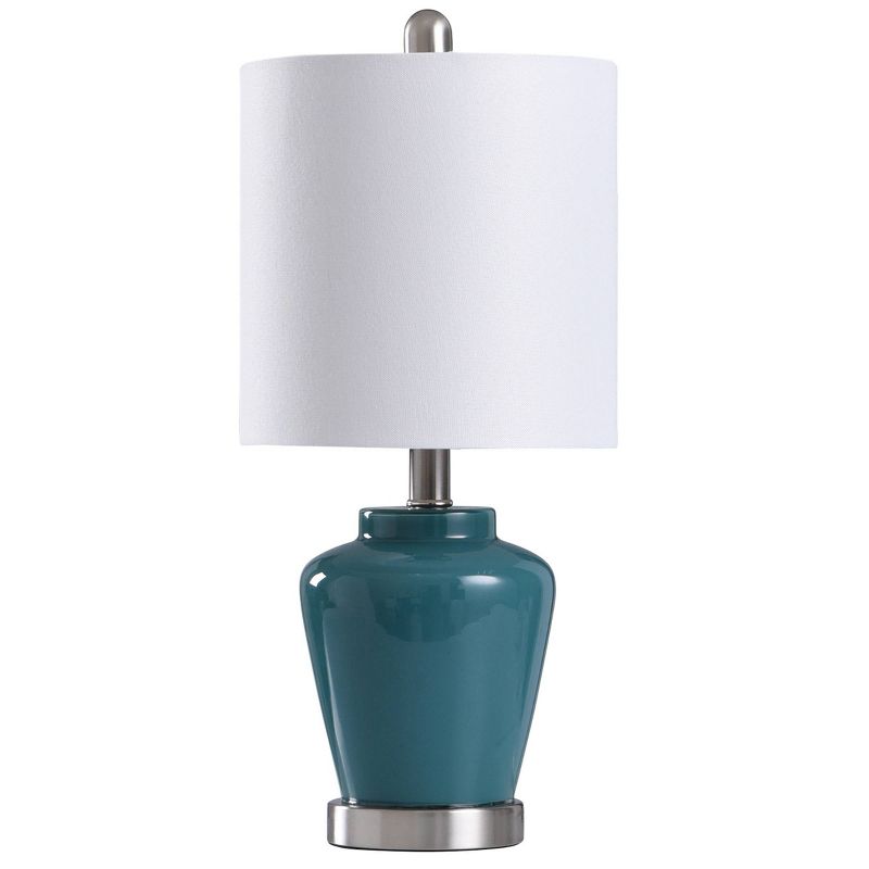 Glass Accent Table Lamp Teal Finish - StyleCraft, 1 of 15