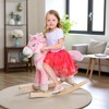 Mshliw Plush Rocking Horse for Kids 3+, Ride-On Toy with Sounds, Swinging Tail, Wooden Base, Soft Saddle & Footrests, Pink house, Halloween gift - 4 of 4