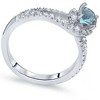Pompeii3 1ct Blue Diamond Twist Engagement Ring 14K White Gold - 3 of 4