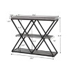 3-Tier Entryway Table, Industrial Console Sofa Table with Storage, Accent Tables with Open Shelves, Diamond-Shaped Metal Frame, Foyer Tables - 2 of 4