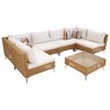 Nestfair 7pc Wicker Outdoor Patio Conversation Sofa Set with Cushions and Coffee Table Beige - 2 of 4