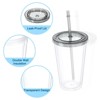 Unique Bargains Double Wall Acrylic Clear Straw Tumbler with Lid - 3 of 4