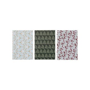 Storied Home Printed Paper Soft Cover Notebooks with Berry/Tree/Dove Patterns, Multicolor, Set of 3 - 1 of 2