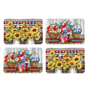 Briarwood Lane Summer Double Sided Placemat (4-pack) 17x11.25 Red White and Beautiful For Summer Patriotic Placemat - 1 of 4