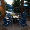 WestinTrends Outdoor Patio Folding Adirondack Chair With Round Fire Pit Table Sets - 2 of 2