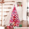 4FT Pre-Lit Christmas Tree, Small Artificial Xmas Tree with 50 UL Lights and 122 PVC Tips, Holiday Tree for Office or Indoor Décor - Cuddlewood - 3 of 4