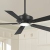 52" Minka Aire Modern Indoor Ceiling Fan with LED Light Remote Control Coal Black Etched Glass for Living Room Kitchen Bedroom - 2 of 4