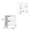 NicBex 17 inch Wide Nightstand with 2 Drawers,Side Table with Sturdy Base with Free Handle Design,Bedside Table for Bedroom,Living Room - 3 of 4