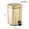 mDesign Round Step Trash Can Garbage Bin, Removable Liner - image 3 of 4