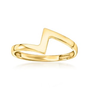Ross-Simons 10kt Yellow Gold Zigzag Ring Size 9 - 1 of 4