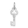 Black Bow Jewelry 14k White Gold, Hannah Collection, Mini Initial J Shamrock Key Charm - 3 of 4