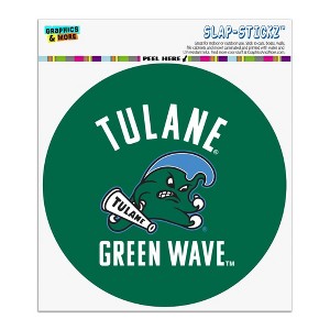 Tulane University Green Wave Automotive Car Window Locker Circle Bumper Sticker - 1 of 4
